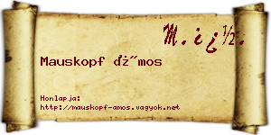 Mauskopf Ámos névjegykártya